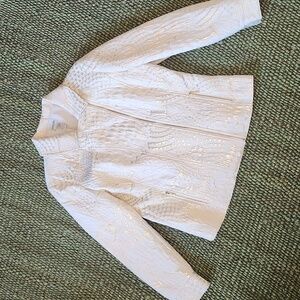 Chico’s Gold Shimmer Asymmetrical Zip Jacket